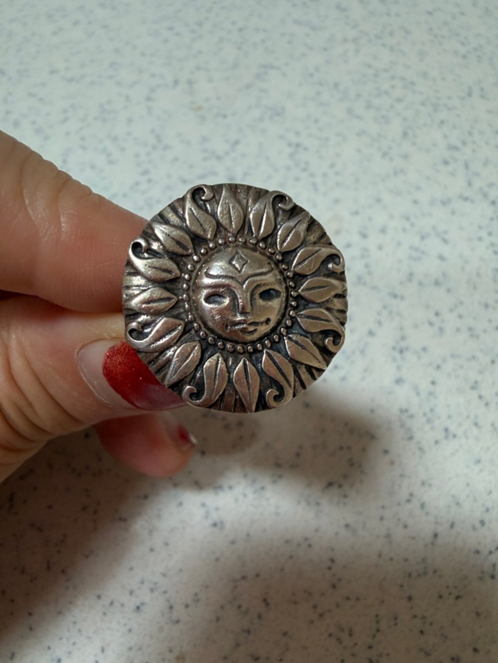 James Avery Silver Sun Face Ring